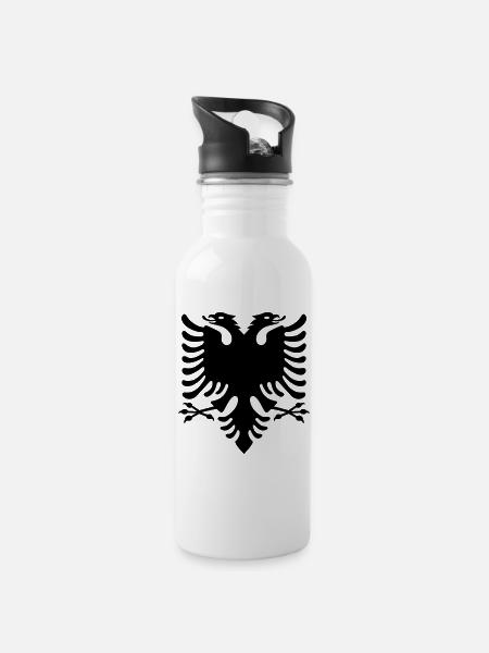 Albanie - Gourde avec paille intégrée - blanc