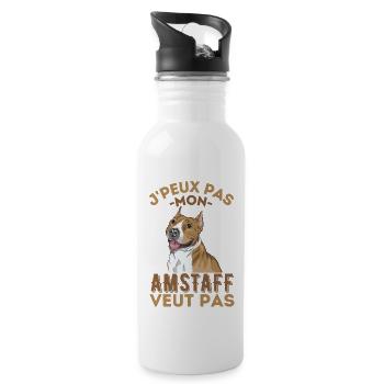 Staffordshire Terrier American - Gourde avec paille intégrée - blanc - Droite