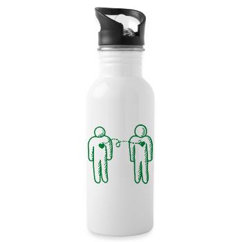I love someone who has cerebral palsy - Water bottle with straw - white - Right