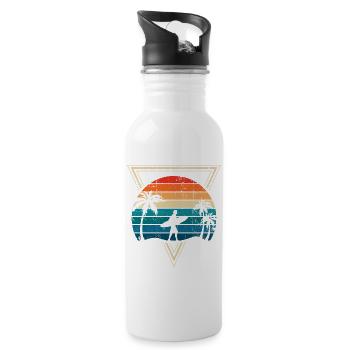 Sunset Surf and Palm Coast - Water bottle with straw - white - Right