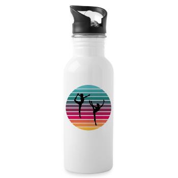 sunset Gymnastik 2 - Trinkflasche mit integriertem Trinkhalm - Weiß - Rechts