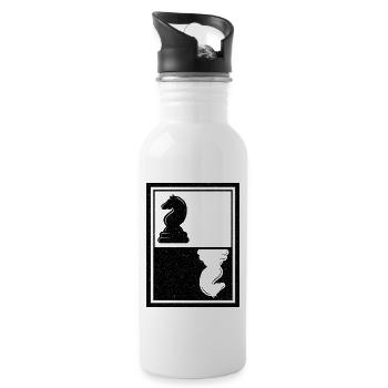Chess Chess Player Tournament for Clever Minds - Water bottle with straw - white - Right