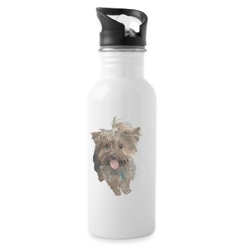 Chien York - Gourde avec paille intégrée - blanc - Droite