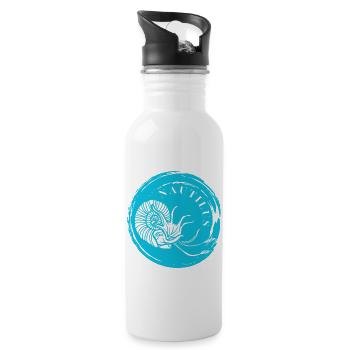 NAUTILUS - TIEFSEE - PERLBOOT - TINTENFISCH - Trinkflasche mit integriertem Trinkhalm - Weiß - Rechts