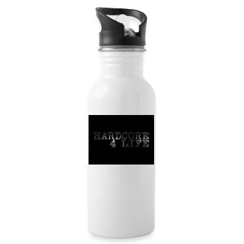 Hardcore Design - Trinkflasche mit integriertem Trinkhalm - Weiß - Rechts
