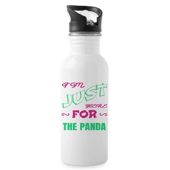 cool panda present funny sayings statement sayings - Trinkflasche mit integriertem Trinkhalm - Weiß - Rechts