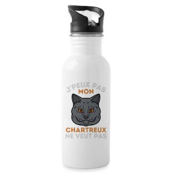 Chartreux - Gourde avec paille intégrée - blanc - Droite
