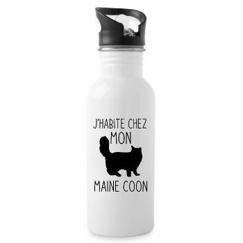 J HABITE CHEZ MAINE COON 2 - Gourde avec paille intégrée - blanc - Droite