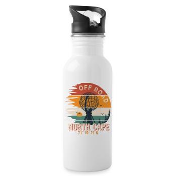 Nordkap Nord Kap Kap Nord - Trinkflasche mit integriertem Trinkhalm - Weiß - Rechts