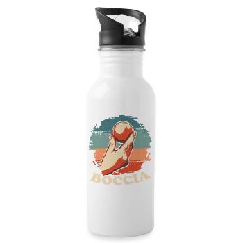 Boccia player Clothing with bocce balls Boccia - Water bottle with straw - white - Right