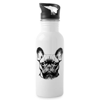 chiens chien chien propriétaire chien bulldog propriétaire - Gourde avec paille intégrée - blanc - Droite