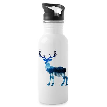 Cerf - Gourde avec paille intégrée - blanc - Droite