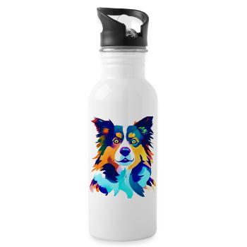 Dog Gift Dogs German Shepherd Dog Dog Owner - Water bottle with straw - white - Right