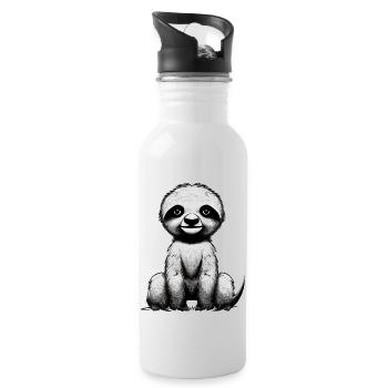 Sloth Fatigue Sloths Sloth Drawing - Water bottle with straw - white - Right