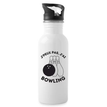 Bowling - Gourde avec paille intégrée - blanc - Droite