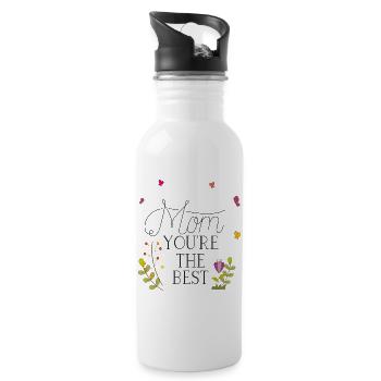 meilleure maman, fête des mères - Gourde avec paille intégrée - blanc - Droite