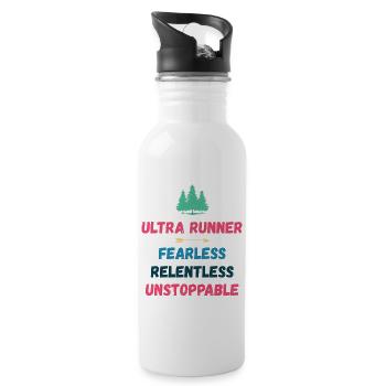 Ultra Runnner - Intrépide. Implacable. Imparable. - Gourde avec paille intégrée - blanc - Droite