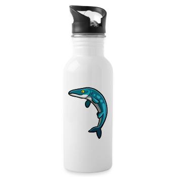 Cute Tylosaurus, Dino, Dinosaur - Water bottle with straw - white - Right