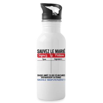 Enterrement de Vie de Jeune Garçon EVJG Pétition - Gourde avec paille intégrée - blanc - Droite