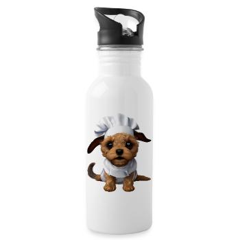 Golden Retriever Dogs Restaurateur Dog Owner - Water bottle with straw - white - Right