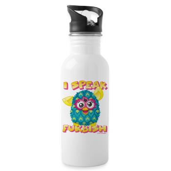 Furby I Speak Furbish With Blue Furby - Water bottle with straw - white - Right