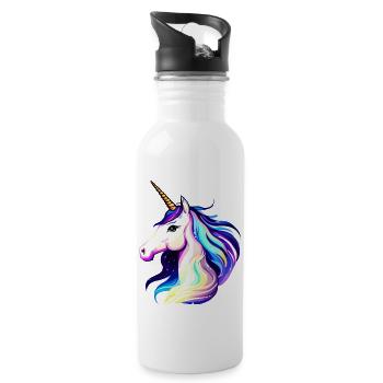 Unicorn Mythical Animal Unicorn Girl Unicorns - Water bottle with straw - white - Right