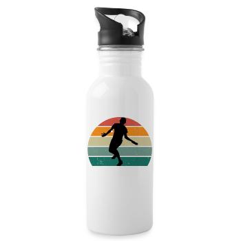 Tischtennisspieler - Trinkflasche mit integriertem Trinkhalm - Weiß - Rechts