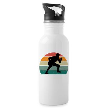 Tischtennisspieler - Trinkflasche mit integriertem Trinkhalm - Weiß - Rechts