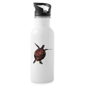 Polygon Schildkröte – World Turtle Day - Trinkflasche mit integriertem Trinkhalm - Weiß - Rechts