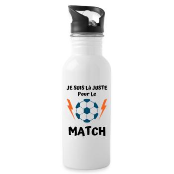 je suis là juste pour le match de foot 1 - Gourde avec paille intégrée - blanc - Droite