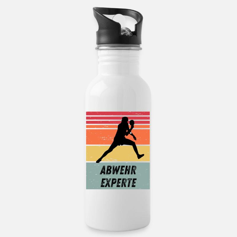 Abwehrexperte - Trinkflasche mit integriertem Trinkhalm - Weiß