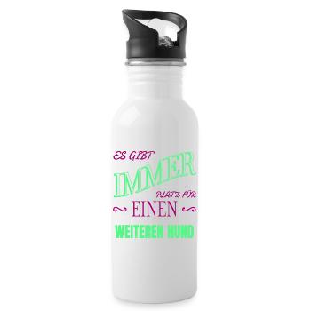boxer hund haustier hundehalter geschenkidee - Trinkflasche mit integriertem Trinkhalm - Weiß - Rechts