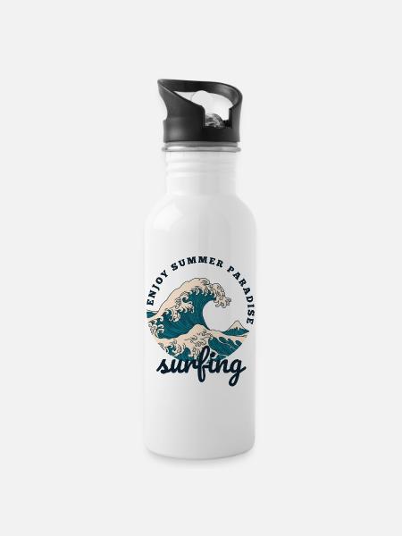 Surf - Gourde avec paille intégrée - blanc