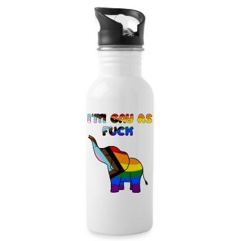 Je suis tellement gay - Gourde avec paille intégrée - blanc - Droite