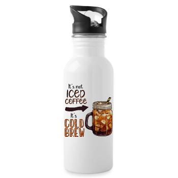 It's not Iced Coffee, It's Cold Brew - Trinkflasche mit integriertem Trinkhalm - Weiß - Rechts
