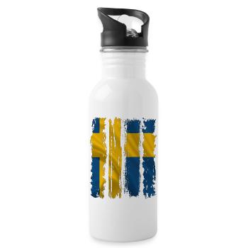 Suède Suède drapeau national norden skandinavia - Gourde avec paille intégrée - blanc - Droite
