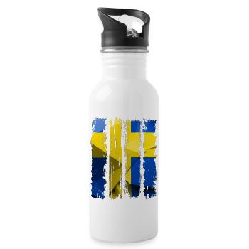Suède Suède drapeau national norden skandinavia - Gourde avec paille intégrée - blanc - Droite