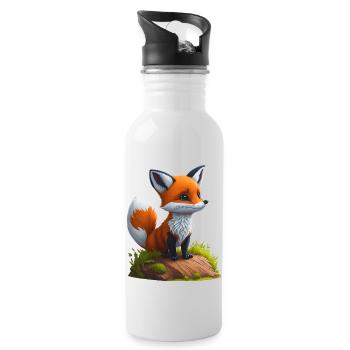 Kleiner Fuchs - Trinkflasche mit integriertem Trinkhalm - Weiß - Rechts
