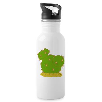Kaktus N°4 - Trinkflasche mit integriertem Trinkhalm - Weiß - Rechts