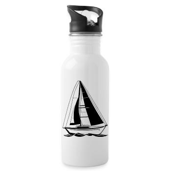 Segelsport Segelboot Segler Segelschiff Segeln - Trinkflasche mit integriertem Trinkhalm - Weiß - Rechts
