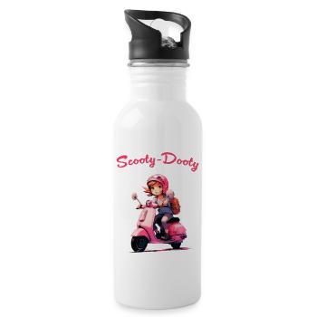 Scooter Girl - Water bottle with straw - white - Right