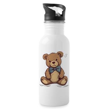 Tied and Cuddly - Water bottle with straw - white - Right