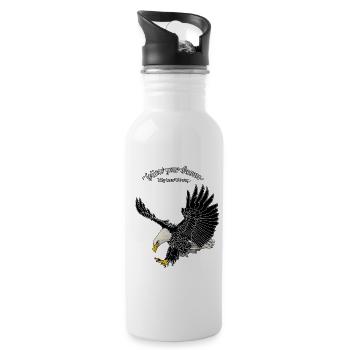 1208 Follow your dreams baldeagle just black - Water bottle with straw - white - Right