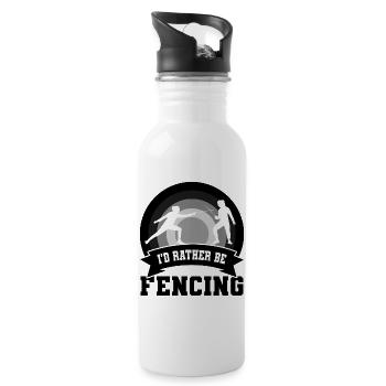 Fechter Witz - Trinkflasche mit integriertem Trinkhalm - Weiß - Rechts