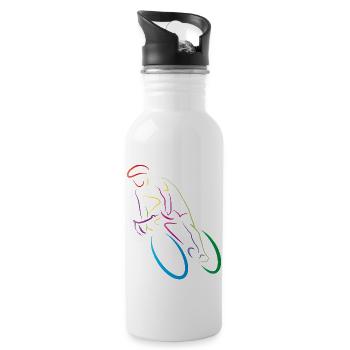 rennradfahrer - Trinkflasche mit integriertem Trinkhalm - Weiß - Rechts