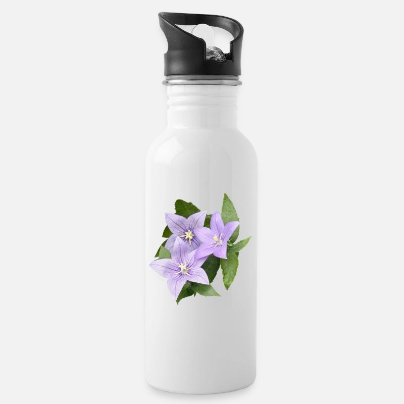 FLEUR DE BALLON VIOLET - Gourde avec paille intégrée - blanc
