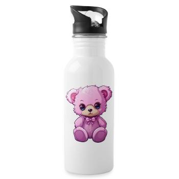 Teddy bear baby - Water bottle with straw - white - Right