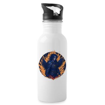 Michael - Trinkflasche mit integriertem Trinkhalm - Weiß - Rechts