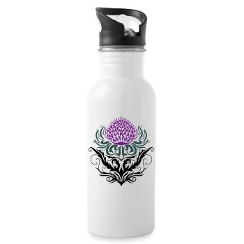Distel lila Thistle - Trinkflasche mit integriertem Trinkhalm - Weiß - Rechts