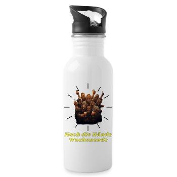 Hoch die Hände Wochenende - Trinkflasche mit integriertem Trinkhalm - Weiß - Rechts